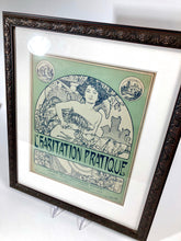 Load image into Gallery viewer, 1904 Antique, Framed L&#39;HABITATION PRATIQUE Cover Lithograph, Alphonse Mucha Print
