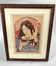 Load image into Gallery viewer, 1897 Antique, Framed INVOCATION A LA MADONE Lithograph, Marcel Lenoit