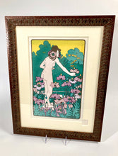 Load image into Gallery viewer, 1898 Antique, Framed L&#39;HEURE DU BERGER Lithograph, Hans Christiansen Print
