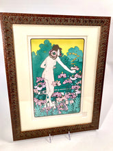 Load image into Gallery viewer, 1898 Antique, Framed L&#39;HEURE DU BERGER Lithograph, Hans Christiansen Print