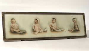 1910's-1920's Framed Baby Photo, Color Tinted, Little Girl, Hale 