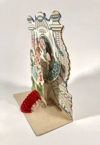 Antique 1920's Pop-Up Diorama VALENTINE || Heart's Garden, Young Couple