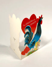 Load image into Gallery viewer, Vintage 1960&#39;s VALENTINE Card &quot;For Grandma and Grandpa&quot; || Rooster and Chick