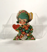 Load image into Gallery viewer, Antique Fold-Out 1920&#39;s VALENTINE, Little Girl with Blue Hair || &quot;Say You&#39;ll be Mine&quot;
