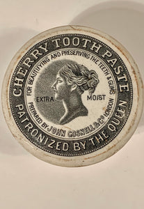 Antique Victorian Cherry TOOTH PASTE Croc Container, London, Dental