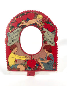 Antique MECHANICAL 1920's VALENTINE || "Two Hearts that Beat as One"