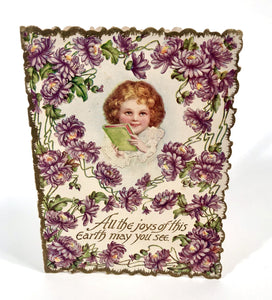 Antique 1910's VALENTINE'S DAY Card Featuring ART NOUVEAU Greeting || "All The Joys of this Earth"