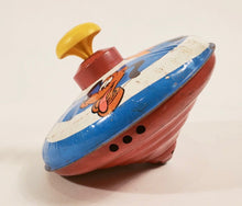 Load image into Gallery viewer, 1973 Tin DISNEY SPINNING TOP, Mickey Mouse, Donald Duck, Goofy, Pluto