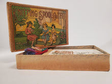 Load image into Gallery viewer, 1920&#39;s Antique KNITTING SPOOL OUTFIT Children&#39;s Game, Nearly Complete