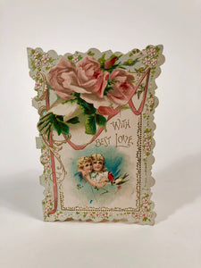 Antique 1910's VALENTINE'S DAY Card || "With Love and Best Wishes"