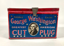 Load image into Gallery viewer, Antique GEORGE WASHINGTON Tobacco Tin, LUNCHBOX || EMPTY