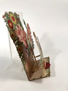 Antique POPUP 1920's VALENTINE, Little Boy and Girl Pulling a Cart || "To my Valentine"