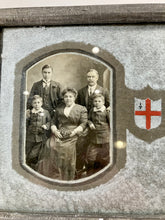 Load image into Gallery viewer, Victorian Framed Double Sided Family Portrait with Family Crest, Silver Mat