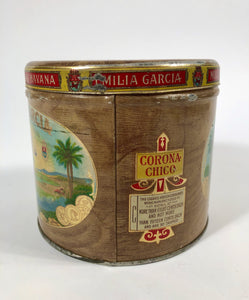 Antique, Turn of the Century EMILIA GARCIA Mild Havana Round Cigar, Tobacco Tin || EMPTY