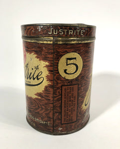 Antique JUSTRITE Tobacco Tin, Kuhles & Stock Co. || EMPTY