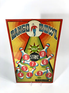 Antique Children's BANGO BOWL Game Board, Metal Sign