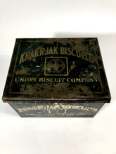 Load image into Gallery viewer, Antique Fine KRAK-R-JAK BISCUIT Tin Box || Union Biscuit Company