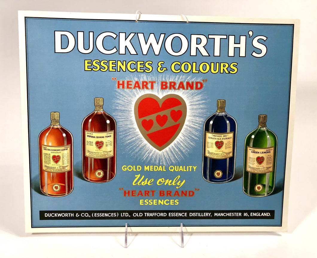 1930's DUCKWORTH'S ESSENCES & COLOURS Store Display Advertising Sign