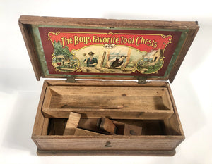 Early 1900's THE BOY'S FAVORITE TOOL CHEST Toy Toolbox No. 260