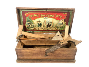 Early 1900's THE BOY'S FAVORITE TOOL CHEST Toy Toolbox No. 260