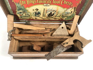 Early 1900's THE BOY'S FAVORITE TOOL CHEST Toy Toolbox No. 260