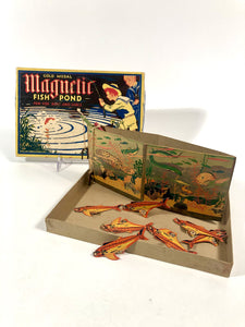 Gold Medal MAGNETIC FISH POND Antique Children's Game || Transogram Co.