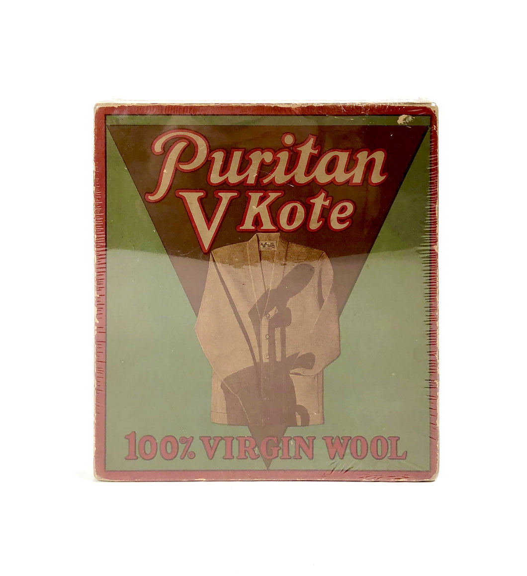 1920's PURITAN V KOTE Wool Cardigan, Knit Sweater Box, Vintage Fashion