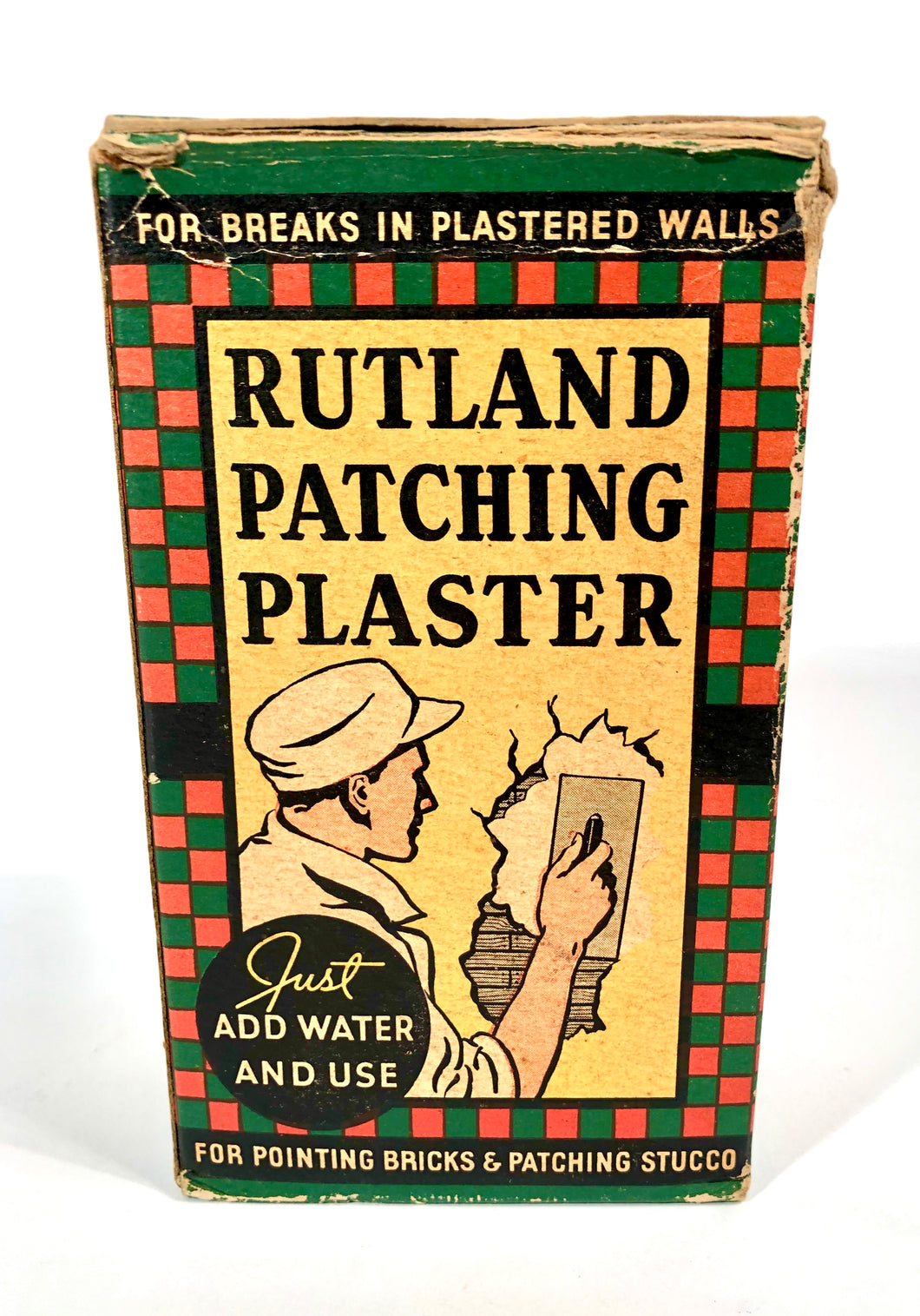 Antique 1930's Rutland PATCHING PLASTER Box, Vintage Home Improvement