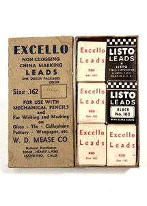 Mid-Century EXCELLO MARKING LEADS For Mechanical Pencils, Twelve Packs