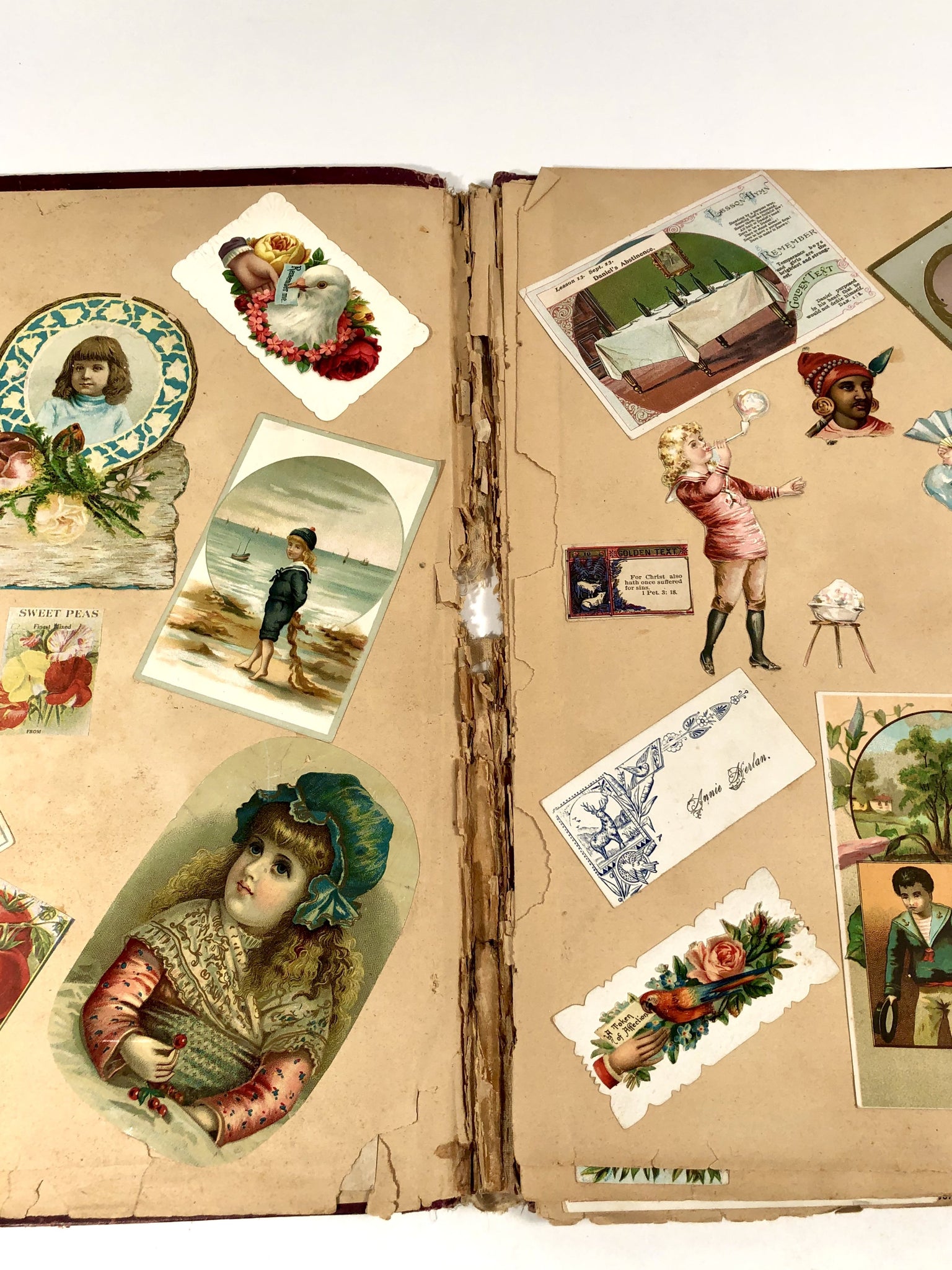1890's Victorian, Turn of the Century, Children's SCRAP BOOK with Orna –  TheBoxSF