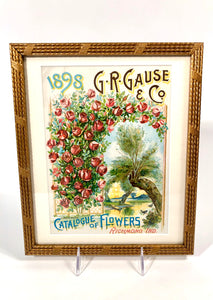 1898 G.R. Gause & Co. CATALOGUE OF FLOWERS || Framed Magazine