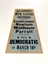 Load image into Gallery viewer, 1960s-1970s Vote Democratic Political Campaign Sign || Capable Men Serving