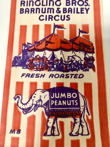Ringling Bros. Barnum & Bailey JUMBO PEANUTS UNUSED BAG