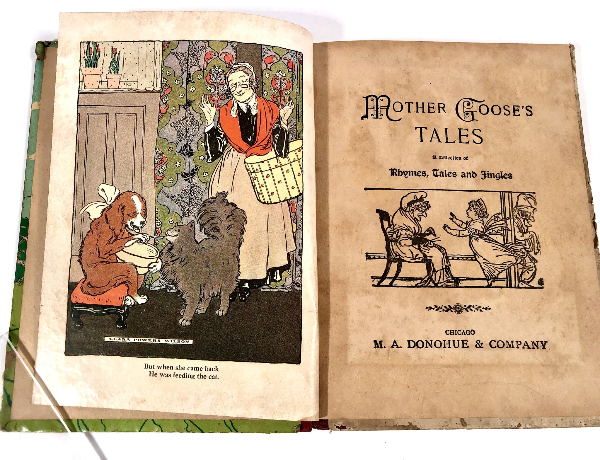 1910's Children's Book MOTHER GOOSE TALES, Rhymes, Tales & Jingles 