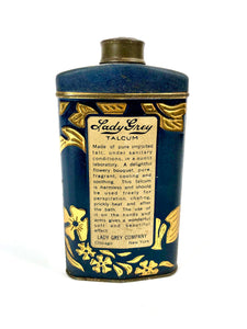 1920's LADY GREY Talcum Powder Cosmetic Tin || Partially Full