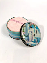 Load image into Gallery viewer, Antique GRECIAN ROSE Perfumed Talcum Powder Tin || Darnee, Powder and Puff