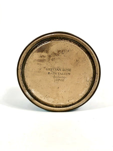 Antique GRECIAN ROSE Perfumed Talcum Powder Tin || Darnee, Powder and Puff