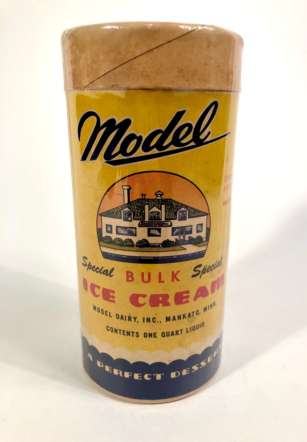 Art Deco Era Model Ice Cream Container, Carton