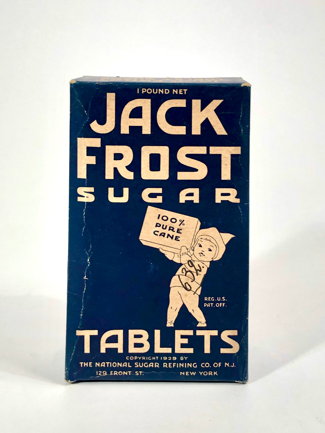 Antique 1929 Jack Frost Sugar Tablets Box, Package
