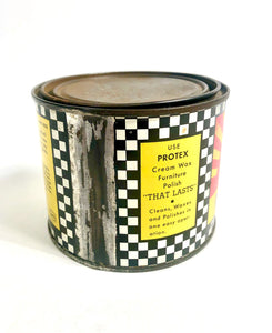 Antique ART DECO, Medium Protex High Gloss PASTE WAX Can || Floors, Wood