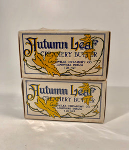 Antique AUTUMN LEAF Creamery Butter Packages || Two Shrink Wrapped Boxes