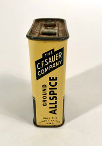 Vintage 1930's Sauer's Ground Allspice Spice Tin, Small || Partially Full