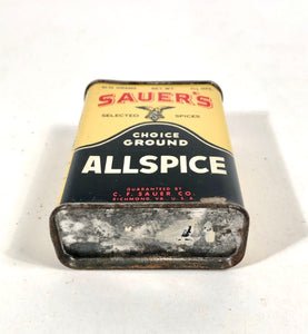 Vintage 1930's Sauer's Ground Allspice Spice Tin, Small || Partially Full