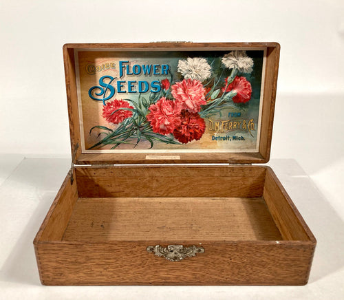 Choice FLOWER SEEDS, Old Vintage SEED BOX, D.M Ferry, Detroit