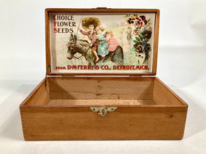 Choice FLOWER SEEDS, Old Vintage SEED BOX, Horse