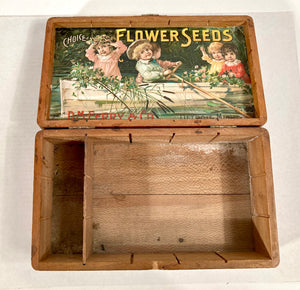 Kids in Canoe, Choice FLOWER SEEDS Box, Old Vintage, D.M Ferry