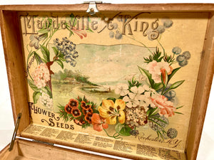 Mandeville & KING Co. Old Vintage FLOWER SEED BOX
