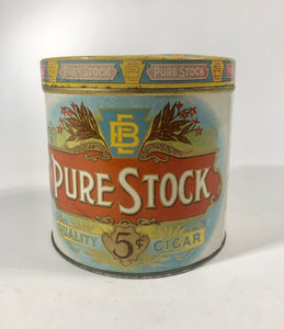 PURE STOCK Quality CIGAR Tobacco Tin || Lancaster, PA.