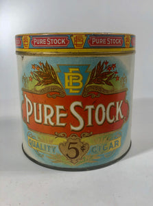 PURE STOCK Quality CIGAR Tobacco Tin || Lancaster, PA.