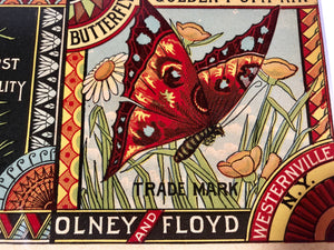 ONEIDA CO. Butterfly Brand GOLDEN PUMPKIN LABEL, Olney & Floyd || Westernville, N.Y.